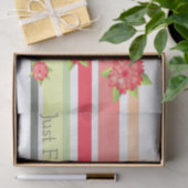 Pfirsichgrün mit roter Blüte Seidenpapier (Geschenk)