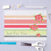 Pfirsichgrün mit roter Blüte Seidenpapier (Handwerk)