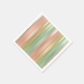 Pfirsichgrüne goldfarbene Streifen Serviette (Ecke)