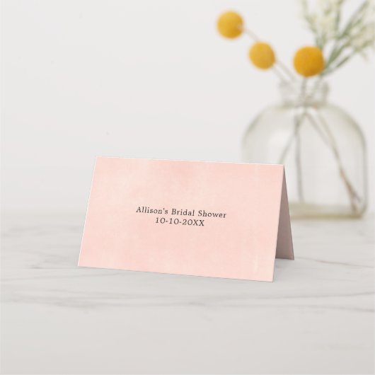 Pfirsichgrüne Platzkarte (Rückseite)