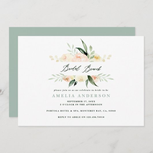 Pfirsichgrüner Blumenbrunch (Vorne/Hinten)