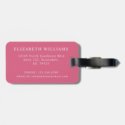 Pfirsichgrünes, angepasstes Muster Gepäckanhänger (Rückseite horizontal)