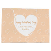 Pfirsichherzen Valentinstag Große Geschenktüte (Rückseite)