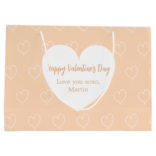 Pfirsichherzen Valentinstag Große Geschenktüte (Rückseite)