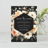 Pfirsichhochzeit Save The Date (Stehend Vorderseite)