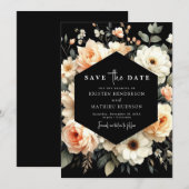 Pfirsichhochzeit Save The Date (Vorne/Hinten)