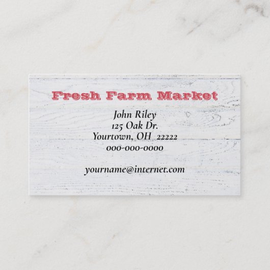 Pfirsichholz Visitenkarte (Rückseite)