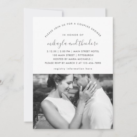 Pfirsichkaffee Dusche Foto Einladung (Vorderseite)