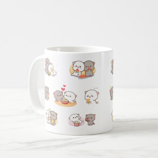 Pfirsichkatze Kaffeetasse (Vorderseite Links)