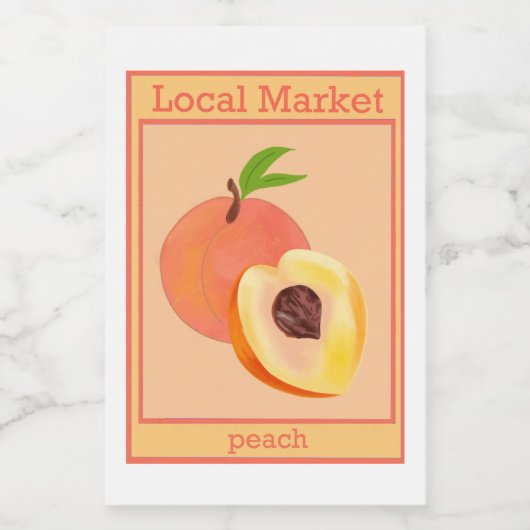 Pfirsichkleber Lebensmitteletikett (Einzelnes Label)