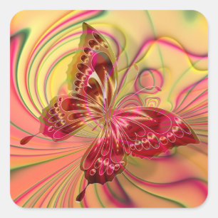 Pfirsichkleber Quadratischer Aufkleber