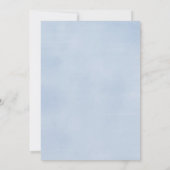 Pfirsichkoralle, blaues, blumenblaues Brautparty Einladung (Rückseite)