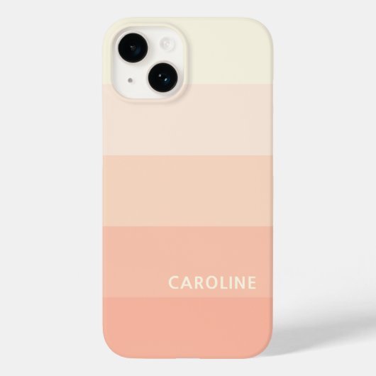 Pfirsichkoralle Orange Streifen Muster Case-Mate iPhone Hülle (Rückseite)