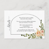 Pfirsichkorallenhochzeit und blumengeschichtliche begleitkarte (Vorderseite)