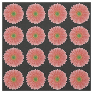 Pfirsichkorallenrotes Gerbera-Gänseblümchen-Gewebe Stoff