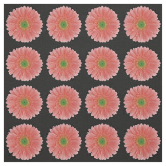Pfirsichkorallenrotes Gerbera-Gänseblümchen-Gewebe Stoff