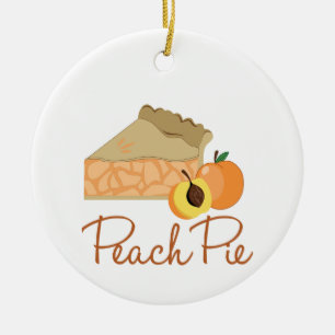 Pfirsichkuchen Keramik Ornament