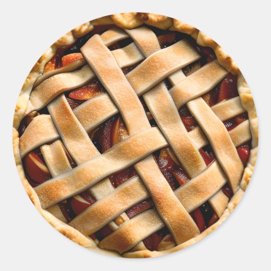 Pfirsichkuchen mit Extravaganter Kruste Runder Aufkleber (Vorderseite)
