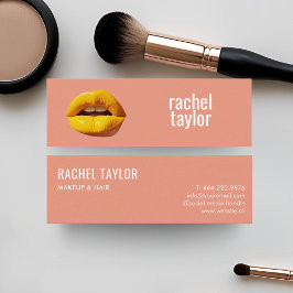 Pfirsichlippen Modernes Beruflich Mini Visitenkarte
