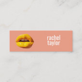 Pfirsichlippen Modernes Beruflich Mini Visitenkarte (Vorderseite)