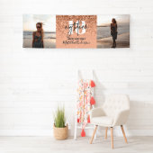 Pfirsichmädchen Moderner Glitzer chic 18 Foto Gebu Banner (Insitu)