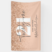 Pfirsichmädchen moderner Glitzer schick 21 Geburts Banner (Vertikal)