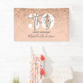 Pfirsichmädchen moderner Glitzer schick 30 Geburts Banner (Insitu)