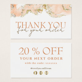 Pfirsichmarmor Design danke Ihnen Discount Card
