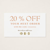 Pfirsichmarmor Design danke Ihnen Discount Card (Rückseite)