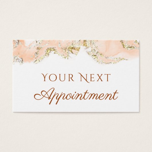 Pfirsichmarmor Design Terminkarte (Vorderseite)