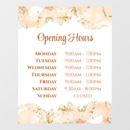 Pfirsichmarmorierung - Öffnungszeiten des Fensters Fensteraufkleber