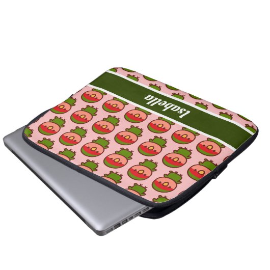 Pfirsichmücken Laptopschutzhülle (Vorne Knopf)