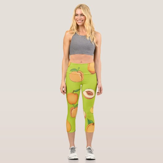 Pfirsichmuster 4 capri leggings (Vorderseite)