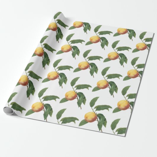 Pfirsichmuster Geschenkpapier (Ungerollt)