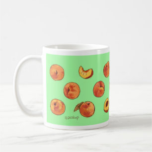 Pfirsichmuster-Tasse - Grün Kaffeetasse