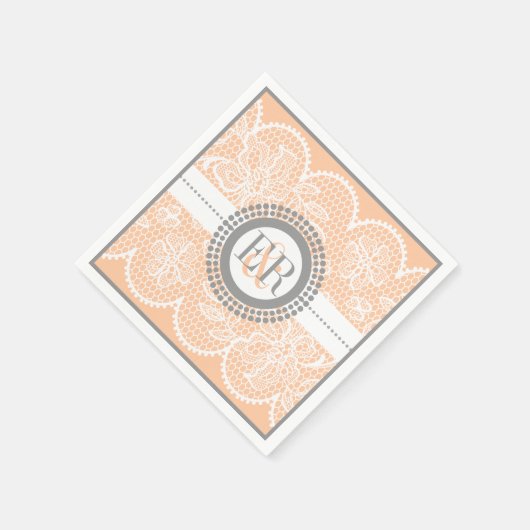 Pfirsichmusterhochzeit Serviette (Ecke)