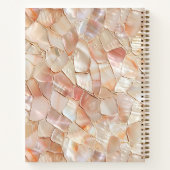 Pfirsichmutter von Pearl Mosaic Spiral Notebook Notizblock (Rückseite)