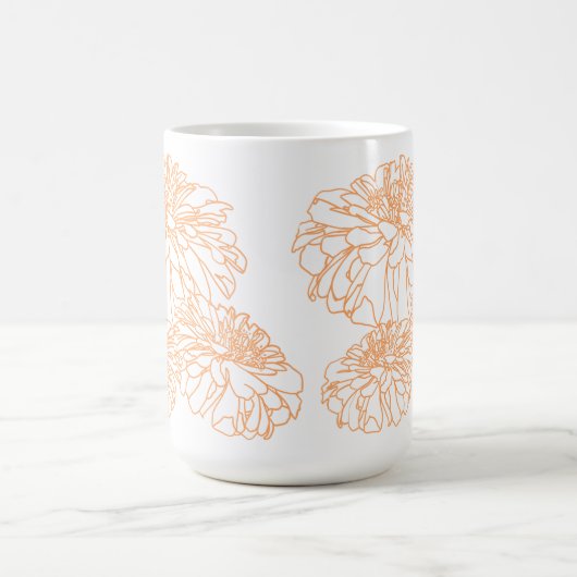 Pfirsichorange hübsche Blütenblätter Kaffeetasse (Mittel)