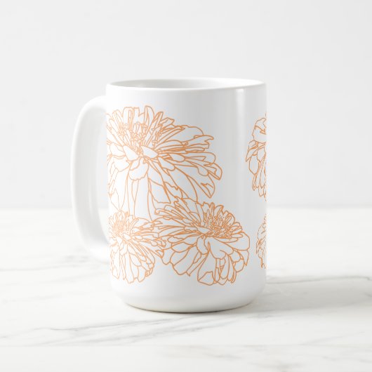Pfirsichorange hübsche Blütenblätter Kaffeetasse (Vorderseite Links)
