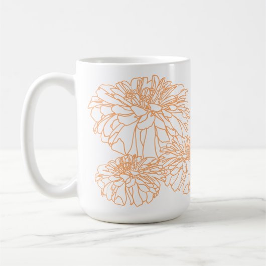 Pfirsichorange hübsche Blütenblätter Kaffeetasse (Links)