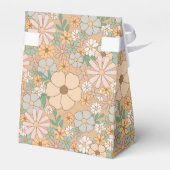 Pfirsichorange, rosa Grau, blumenreich Geschenkschachtel (Rückseite)