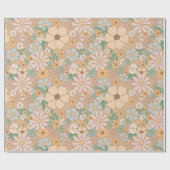 Pfirsichorange, rosa Grau, Blütenblätter, Geschenkpapier (Flach)