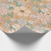 Pfirsichorange, rosa Grau, Blütenblätter, Geschenkpapier (Ecke)