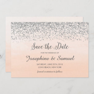 Pfirsichorange Watercolor Save the Date Einladung