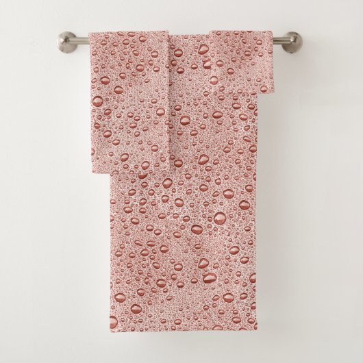 Pfirsichorangefarbene Wassertropfen Badhandtuch Set (Insitu)
