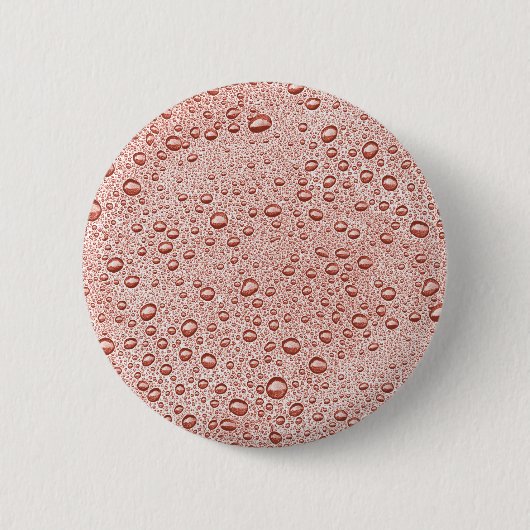 Pfirsichorangefarbene Wassertropfen Button (Vorderseite)