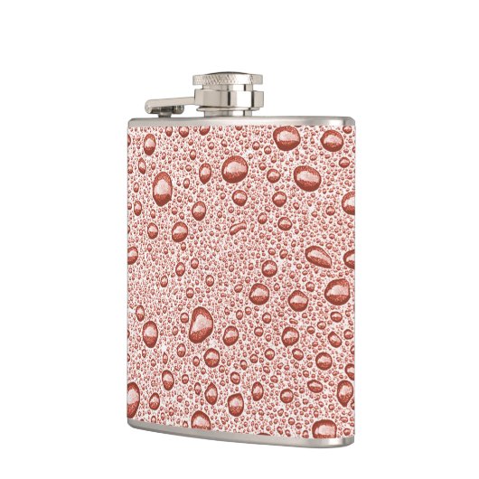 Pfirsichorangefarbene Wassertropfen Flachmann (Links)