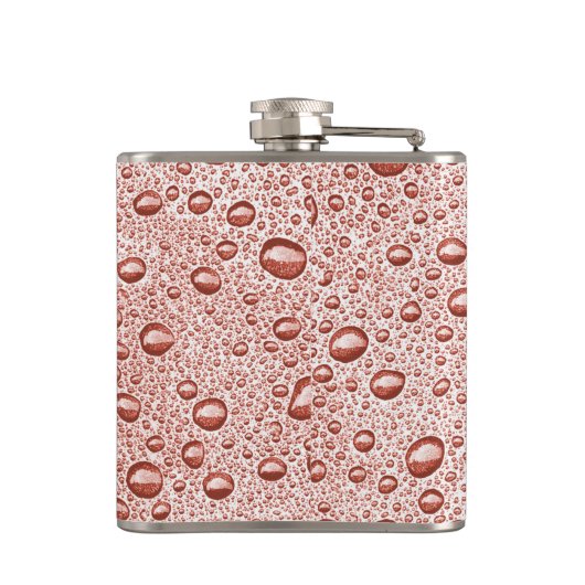 Pfirsichorangefarbene Wassertropfen Flachmann (Rückseite)