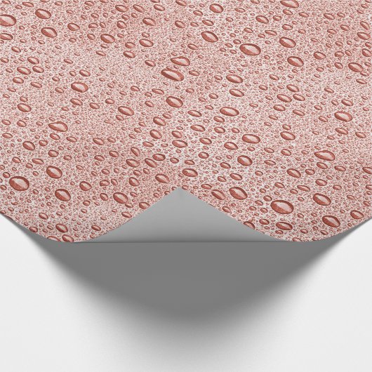 Pfirsichorangefarbene Wassertropfen Geschenkpapier (Ecke)