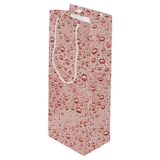 Pfirsichorangefarbene Wassertropfen Geschenktüte Für Weinflaschen (Vorderseite Schrägansicht)
